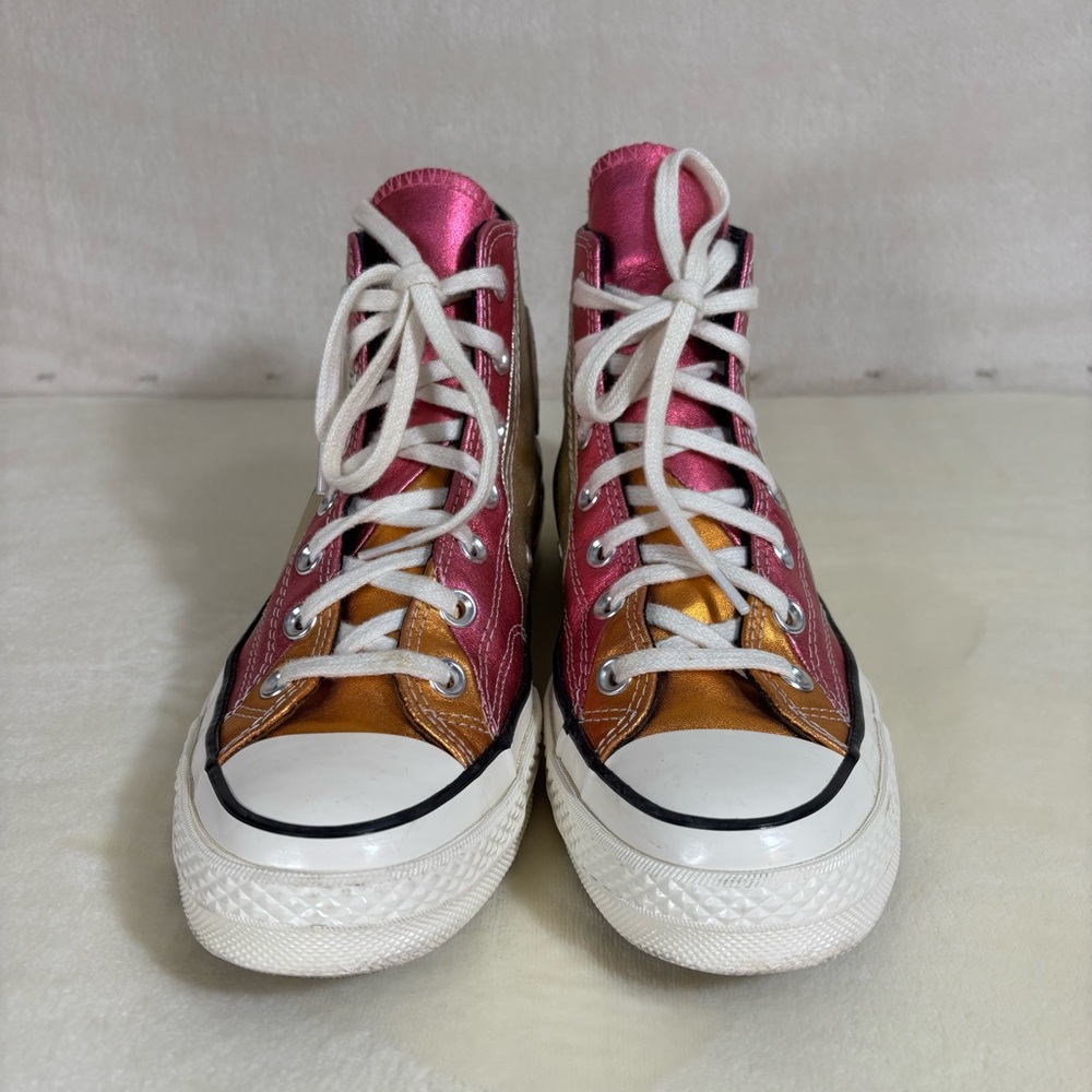 Women’s Rainbow Metallic Converse Chuck Taylor School Girl Punk Sz 5.5